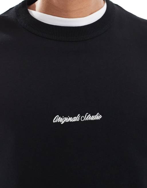 Jack & Jones – Svart sweatshirt i oversize med broderad logga, 5 av 5