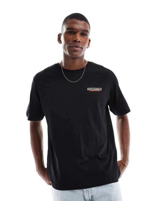 Jack & Jones – Svart t-shirt i oversize med apelsin-tryck baktill, 2 av 4