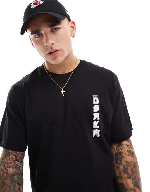 Jack & Jones – Svart t-shirt i oversize med japanskt tryck baktill , 3 av 4