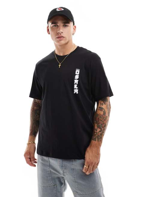 Jack & Jones – Svart t-shirt i oversize med japanskt tryck baktill , 4 av 4