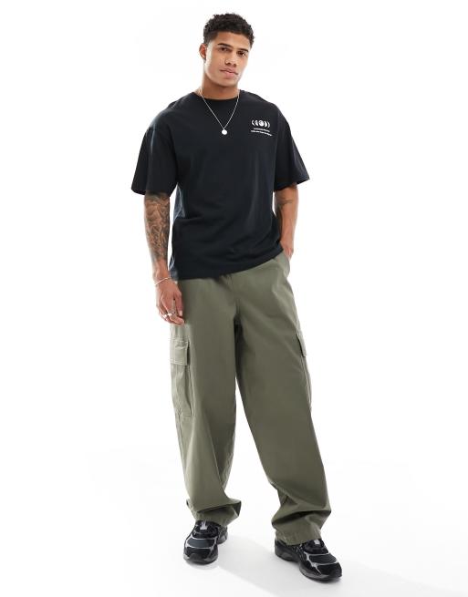 Jack & Jones – Svart t-shirt i oversize med sol- och måntryck baktill , 3 av 4