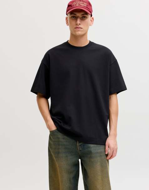 Jack & Jones – Svart t-shirt i oversized fit som andas - view 1