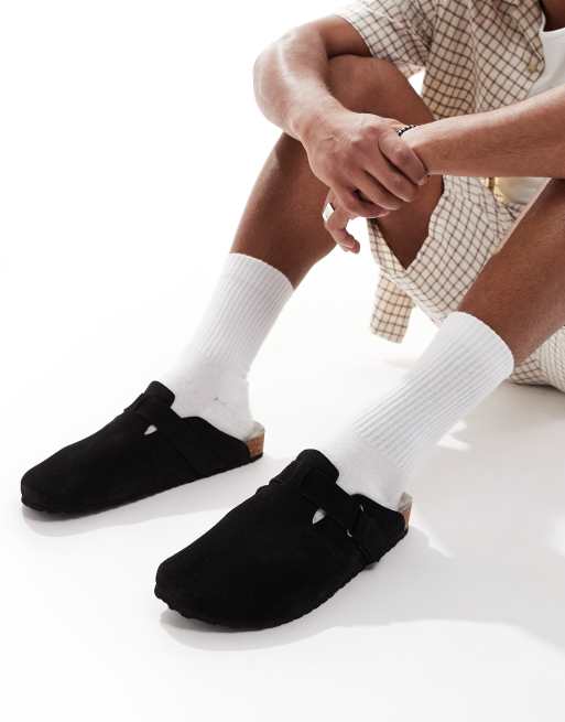 Jack & Jones – Svart tofflor i mocka , 4 av 4
