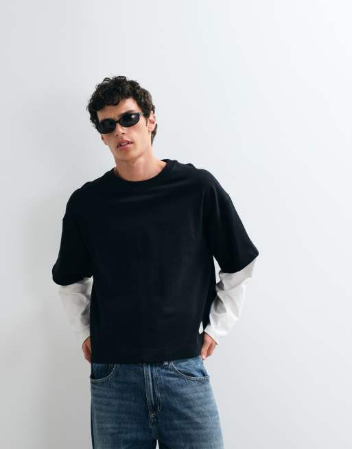 Jack & Jones – Svart topp i två lager med långa ärmar, 3 av 5