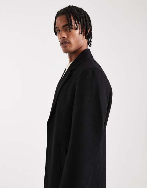 Jack & Jones – Svart ytterrock i ylletyg, 4 av 5