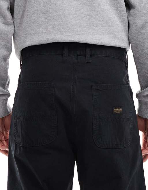Jack & Jones – Svarta arbetsbyxor i ledig passform, 4 av 5