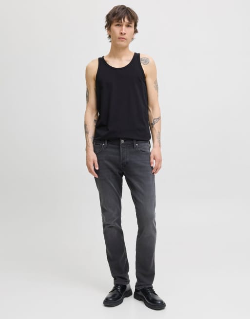 Jack & Jones – Svarta, avsmalnande jeans, 3 av 5