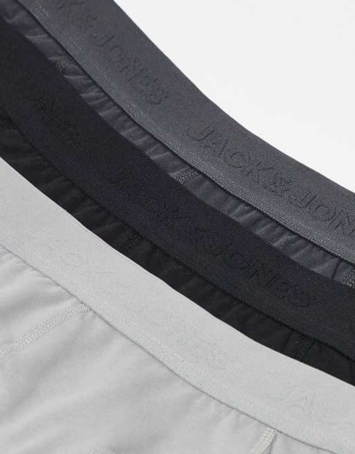 Jack & Jones – Svarta och grå trunks, 3-pack, 2 av 3