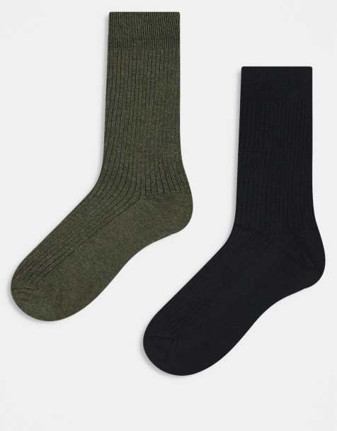 Jack & Jones – Svarta och kakifärgade strumpor i 2-pack - view 1