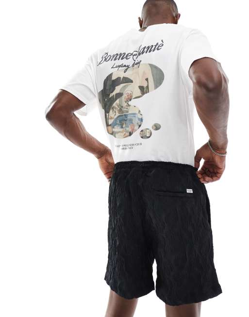 Jack & Jones – Svarta shorts i jacquard med resårmidja, del av set, 2 av 5