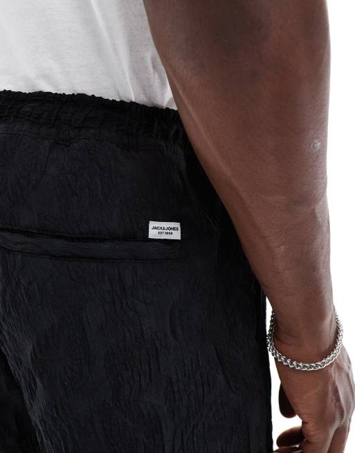 Jack & Jones – Svarta shorts i jacquard med resårmidja, del av set, 3 av 5