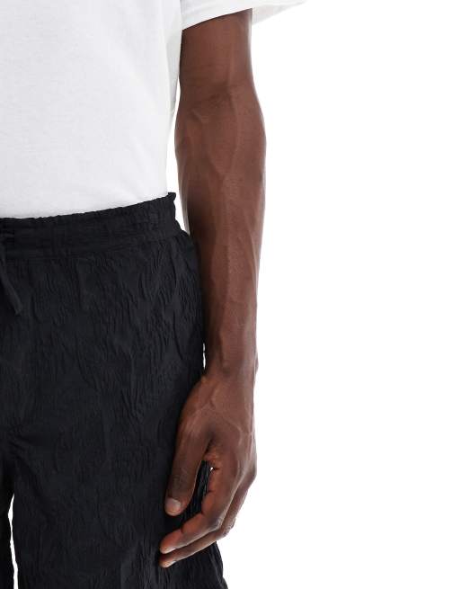 Jack & Jones – Svarta shorts i jacquard med resårmidja, del av set, 5 av 5