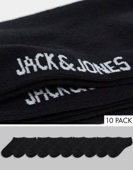 Jack & Jones – Svarta strumpor i 10-pack
