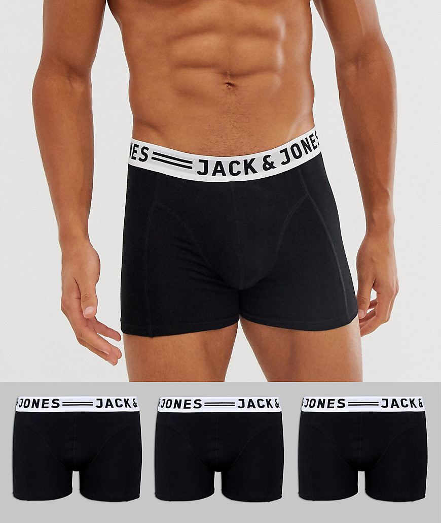 Jack & Jones – Svarta trunks i 3-pack