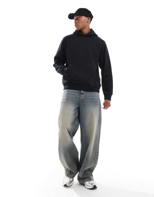 Jack & Jones - Sweat à capuche cou oversize en tissu épais de qualité supérieure de 400 g/m² - Noir , 4 de 4