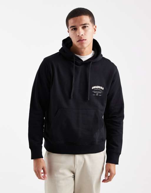 Jack & Jones - Sweat à capuche oversize avec imprimé Originals au dos - Noir, 3 de 5