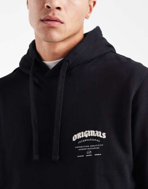 Jack & Jones - Sweat à capuche oversize avec imprimé Originals au dos - Noir, 5 de 5