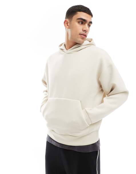 Jack & Jones - Sweat à capuche oversize en néoprène - Crème - view 1