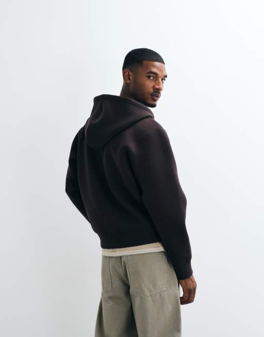 Jack & Jones sweat à capuche style scuba zippé double en marron, 5 de 5