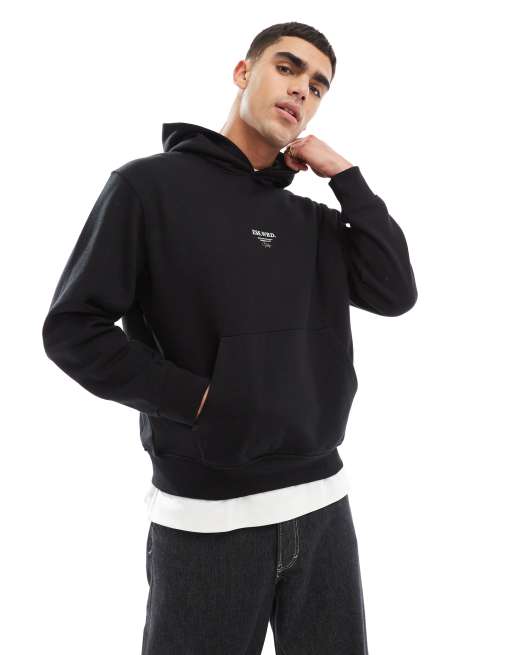 Jack & Jones - Sweat à capuche ultra oversize épais de 400 g/m² à imprimé Studio au dos - Noir, 2 de 4