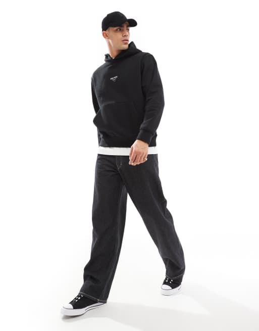 Jack & Jones - Sweat à capuche ultra oversize épais de 400 g/m² à imprimé Studio au dos - Noir, 3 de 4
