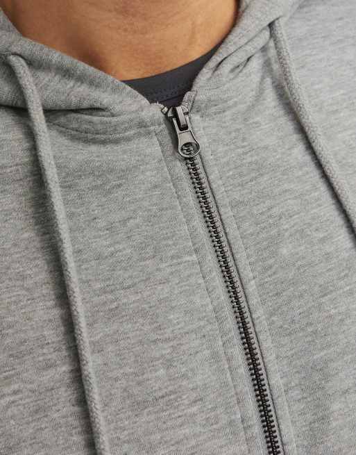 Jack & Jones sweat à capuche zippé en gris clair chiné, 5 de 7