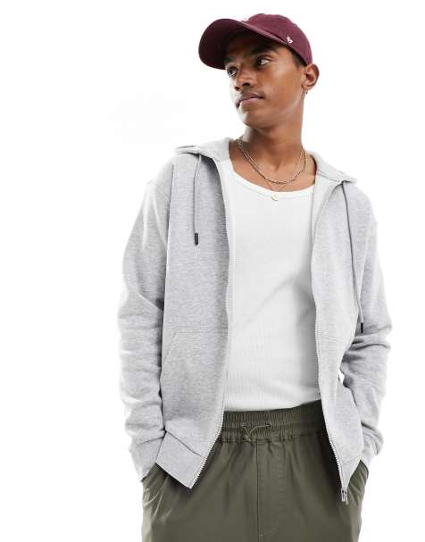 Jack & Jones - Sweat à capuche zippé - Gris clair chiné - view 1
