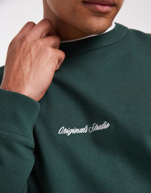 Jack & Jones - Sweat avec broderie Originals sur l'avant - Vert, 5 de 5