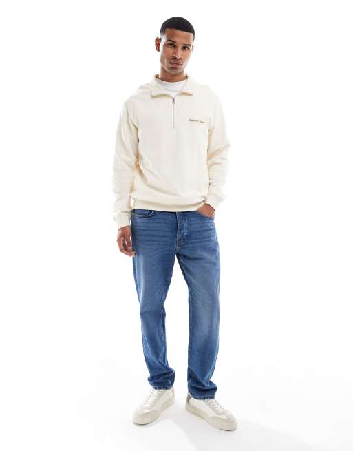 Jack & Jones - Sweat décontracté à col zippé - Blanc cassé, 2 de 5