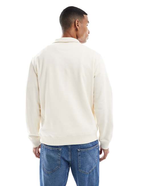 Jack & Jones - Sweat décontracté à col zippé - Blanc cassé, 3 de 5