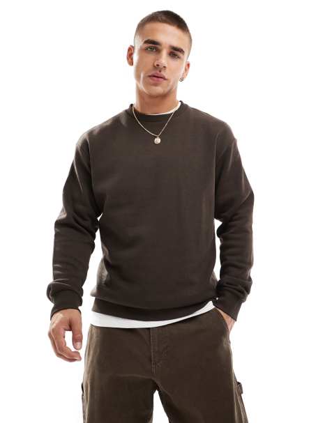 Jack & Jones - Sweat oversize ras de cou - Marron - view 1