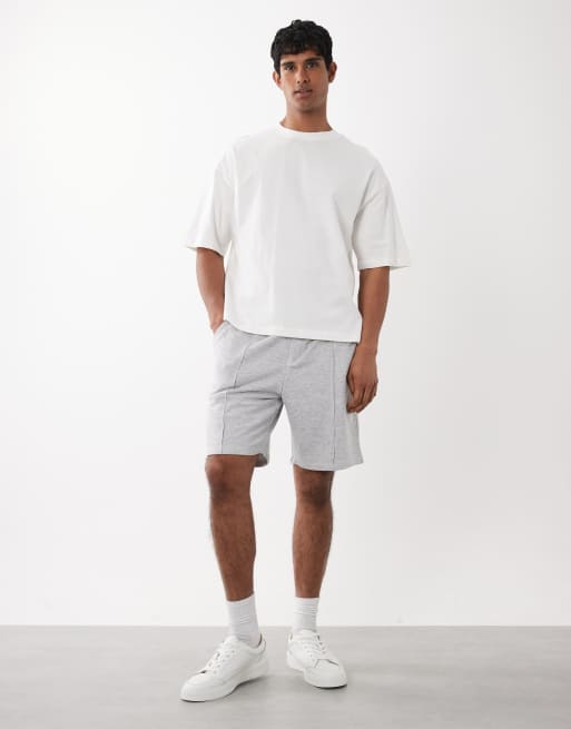 Jack & Jones sweat short with logo in light grey, 2 of 5