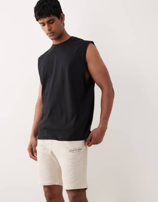 Sweat-Shorts in Beige mit Logo-Neutral Neutral M