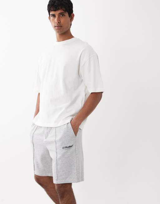 Jack & Jones sweat shorts with logo in light grey, 3 of 5