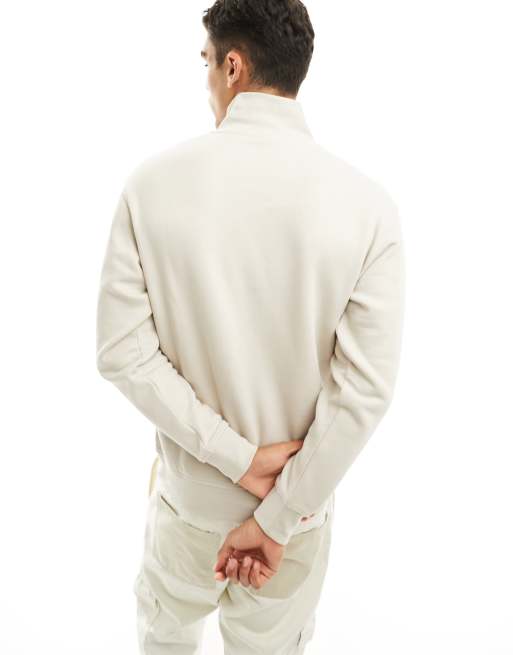 Jack & Jones - Sweater met 1/4 rits en logo in het midden in beige, 4 van 4