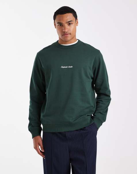 Jack & Jones - Sweater met Originals-borduursel op de voorkant in groen - view 1
