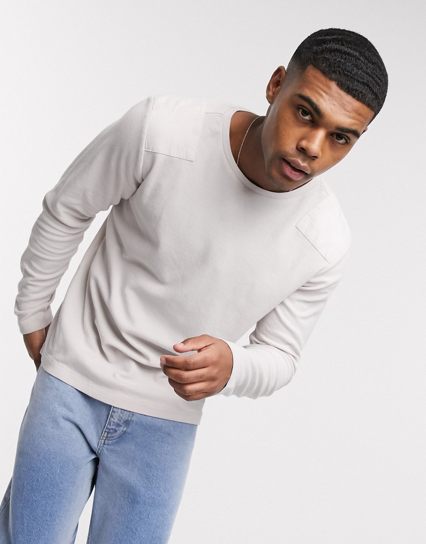 Jack & Jones - Sweater met ronde hals en contrasterende schoudervlakken-Wit