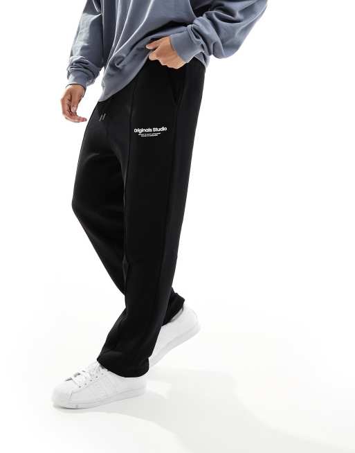 Jack & Jones sweatpants with originals studio logo in black