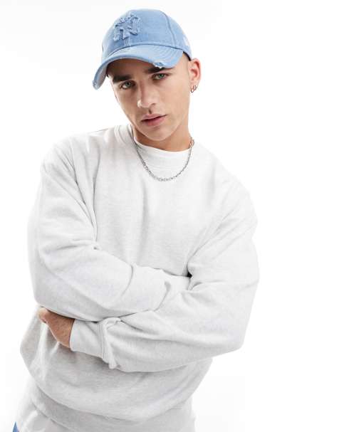 Jack & Jones – Sweatshirt in Weiß meliert mit extremem Oversize-Schnitt und Rundhalsausschnitt - view 1