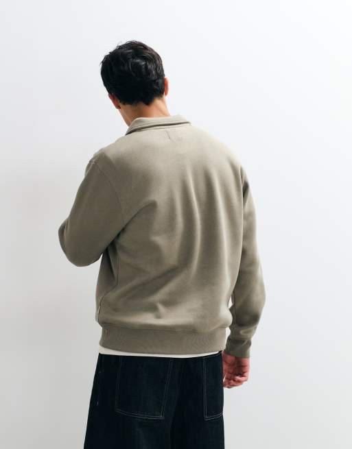 Jack & Jones sweatshirt med krave og kvart lynlås i grøn, 5 af 5