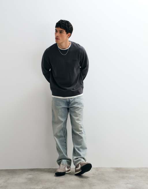 Jack & Jones sweatshirt med script-bröstlogga i charcoal, 3 av 5