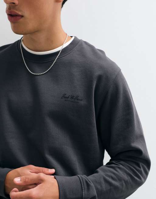 Jack & Jones sweatshirt med script-bröstlogga i charcoal, 4 av 5
