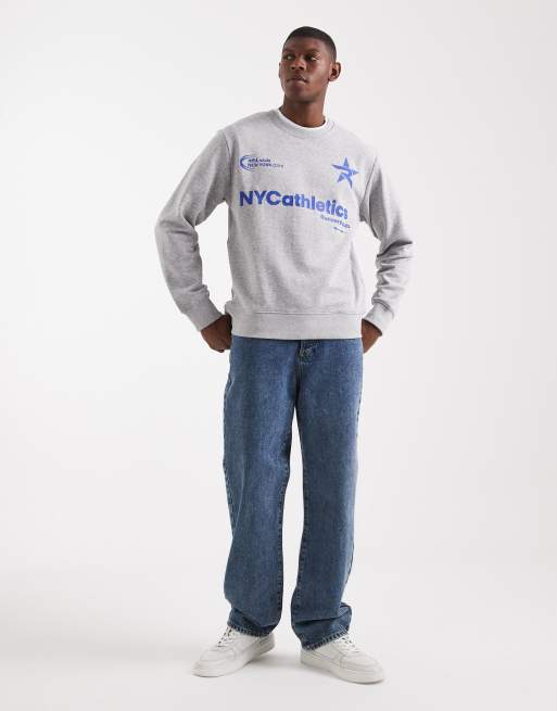 Jack & Jones - Sweatshirt met grafische print op de voorkant in grijs, 2 van 5