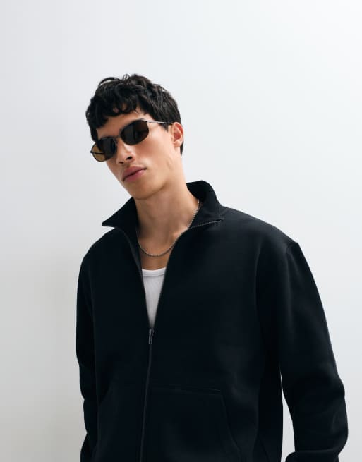 Jack & Jones Sweatshirt mit Reißverschluss und Stehkragen in Schwarz, 2 von 5