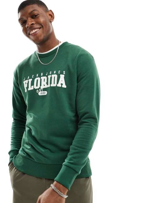 Jack Jones sweatshirt with Florida print in green