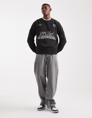 Jack & Jones Sweatshirt With Front Graphic In Black