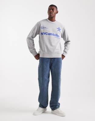 Jack & Jones Sweatshirt With Front Graphic In Gray