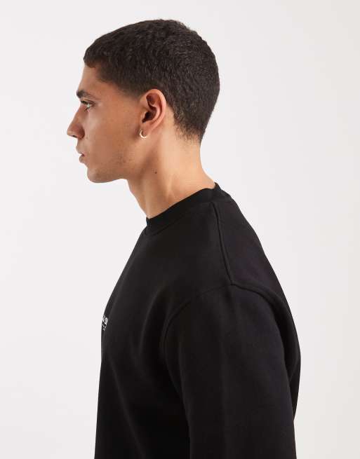 Jack & Jones sweatshirt with front logo in black | ASOS
