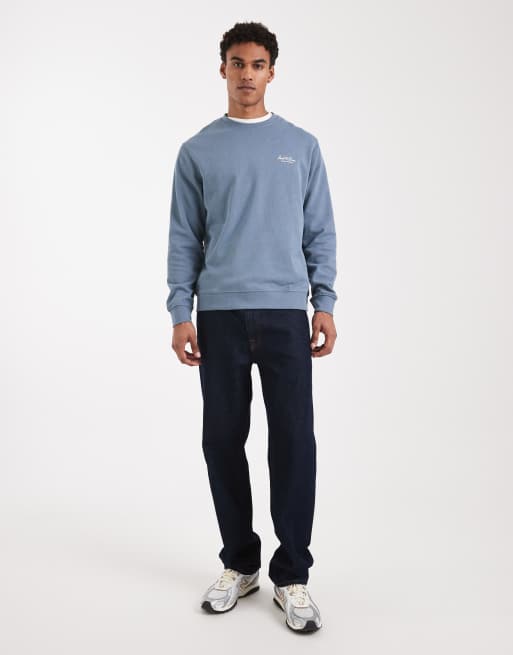 Jack & Jones sweatshirt with script logo in blue, 2 of 5