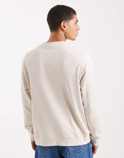 Jack & Jones sweatshirt with script logo in cream, 3 of 5